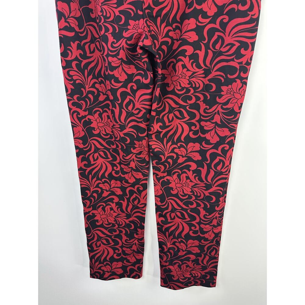 NWT Chico's Juliet Swirl Print Ankle Pants Red Black Holiday Themed Size 1 US 8 - Picture 9 of 12